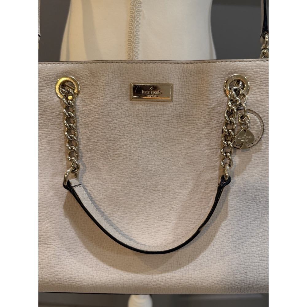 Kate Spade Briar Lane Meena Purse Pink Beige Leather Removable Shoulder Strap - Picture 2 of 14